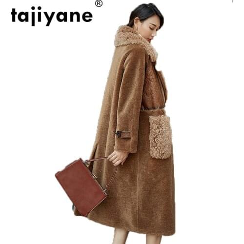 Autumn Winter Coat Women Clothes 2020 Korean Real Fur Coat 100% Wool Jacket Vintage Sheep Shearling Fur Tops Long Coats ZT1059