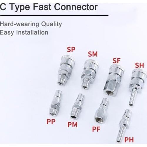 Type-C Pneumatic components PP10 PF20 PM40 PF30 PF40 PP40 PM20 PP20S pneumatic accessories air compressor hose quick connector