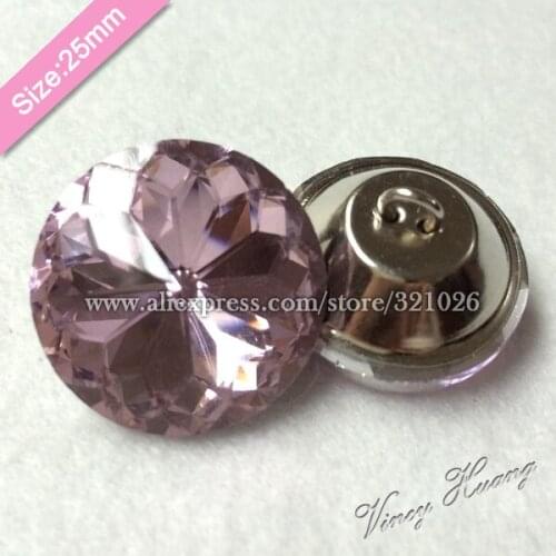 Free shipping 100PCS/LOT 25MM PINK Redbud Crystal Glass Buttons, Sofa Buttons, Upholstery Rhinestone Buttons,Headboard Buttons
