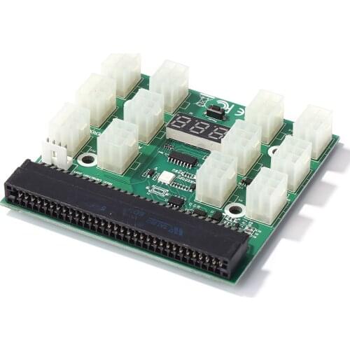 Extender Card Dual PSU Adapter 750W-1200W Server PSU Breakout Board 12 Ports 6 Pin LED Display for PS-2112-5L