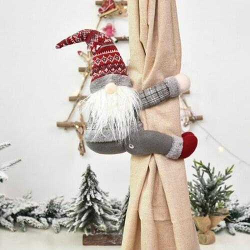 Santa Claus Elk Windows Christmas Curtain Decor Merry Christmas Decor for Home Christmas Gifts Navidad 2021 Happy New Year