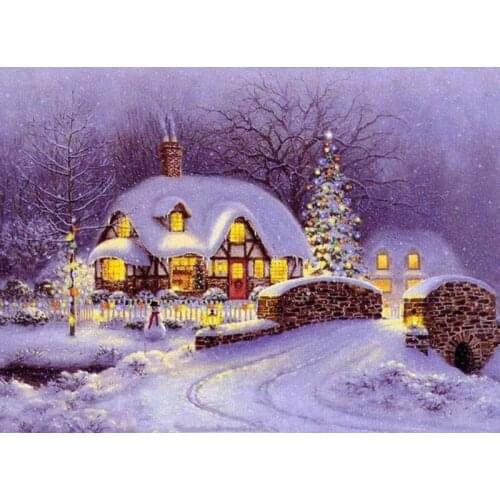 Needlework Christmas Eve Town 5D Diy Diamond Painting Handmade Cross Stitch Embroidery Sets 5D Square/round Full Drill Sale