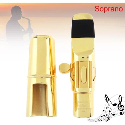 Soprano bB Saxophone Mouthpiece Goldplated Copper Brass Sax Mouth Size 6C 7C for Classical Jazz Music Saxophone Accessorie