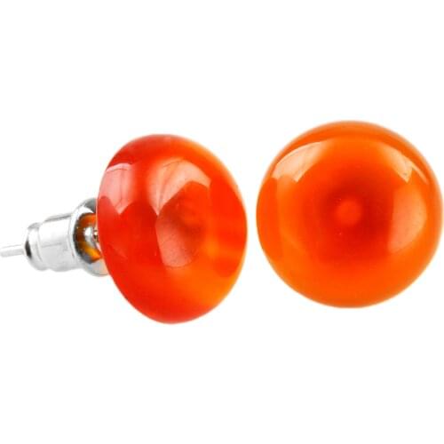 1 Pair Carnelian Round Stud Fashion Bohemian style Dangle Earrings Jewlry for Women Girl