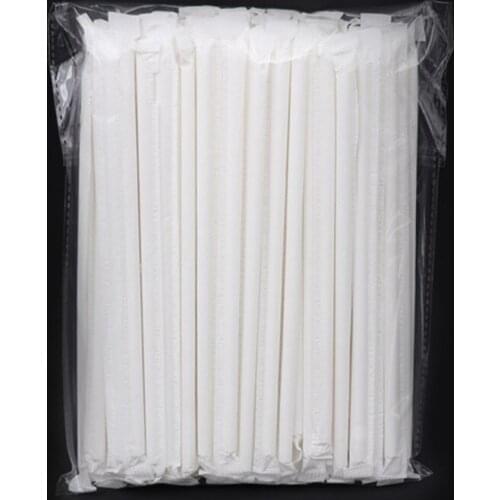 6000pcs Paper Wrapped Straws Solid Plain Straws White Party Drinking Straw for Restaurant Coffee Bar
