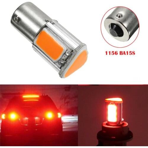 1Pcs 1156 Red 3500K BA15S 4 COB LED Low Consumption High Bright Long Life Car Tail Stop Brake Light 12V Turn Signal Bulb#290323