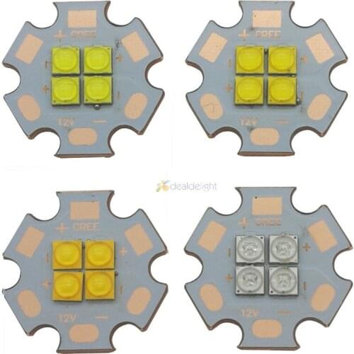 2pcs Cree XTE XT-E 4 Chips 18W LED Emitter Bulb Cool White Warm White 450nm LED 3V/6V/12V with 20MM Coper PCB