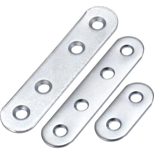 Uxcell Flat Straight Brace Iron Silver 1Set (86x19mm 5pcs 76x16mm 10pcs 36x16mm 20pcs)