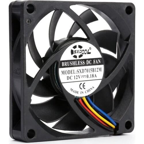 Brand New SXDOOL SXD7015B12M 7015 70*70*15mm DC12V 0.18A 3000RPM 24.5CFM 27DBA pwm computer cpu cooling fan