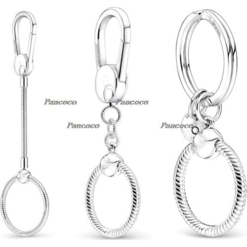 Authentic 925 Sterling Silver Moments Medium Bag Key Charm Holder Charm Beads Fit Women Pandora Bracelet & Necklace Jewelry