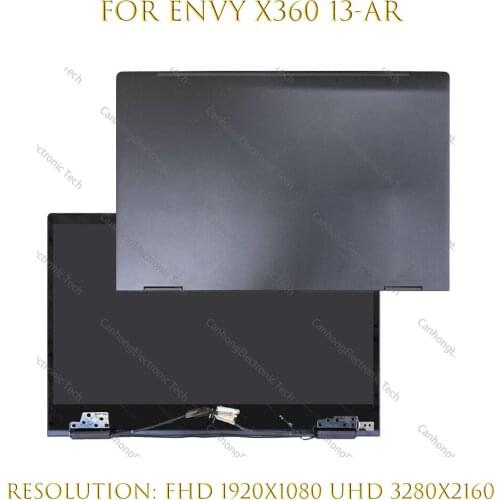 L53430-001 13.3" FHD UHD For HP ENVY X360 13-AR 13-ar0003nt 13-ar0005na LCD Touch Screen Digitizer Complete Assembly With Hings