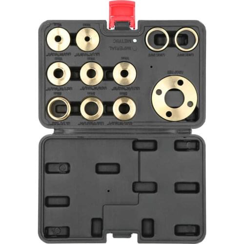 1/Set Brass Router Template Guide Set Template Guide Bushing Kit with Lock Nut Adapter Router Accessory with Storage Case for