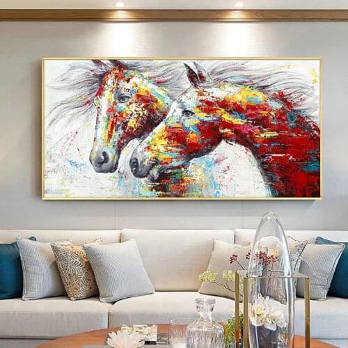 100 Hand Painted Abstract Oil Painting Wall Art Horse Picture Minimalist Modern On Canvas Decorative For Living No Frame