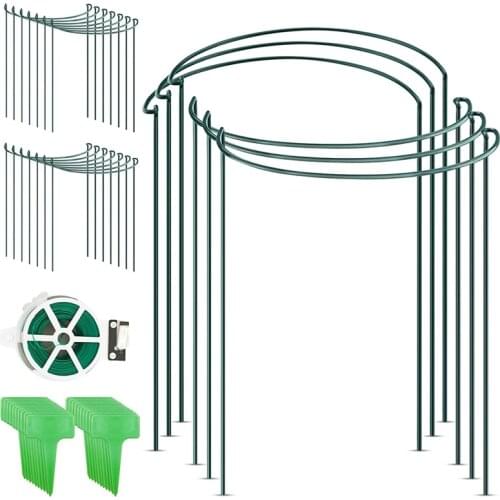 20 Pack Plant Support Stake, Metal Garden Plant Stake with Planting Label & 164 Feet Garden Twist Tie, Plant Support