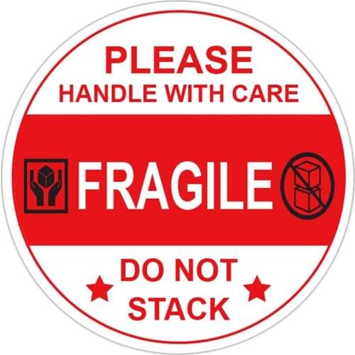 3 Inch Shipping Warning Labels Stickers Do Not Stack Handle With Care For Package Box Fragile Stickers Goods Decoration 300PCS