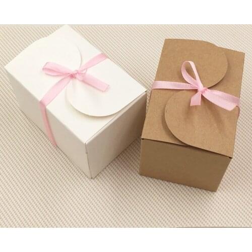 30Pcs/Lot+30Pcs Rope Handmade Kraft Paper Jewelry/Candy Carrying Gift Boxes Brown White Blank Packing Display Boxes Case Lovely