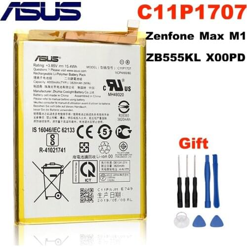 4040mAh High Capacity ASUS C11P1707 Phone Battery For ASUS Zenfone Max M1 ZB555KL X00PD + Free Tools