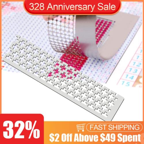 Diamond Painting Drill Cross Stitch Ruler Stainless Steel DIY Diamond Painting Tools Drawing Ruler Square Round Drill Tools