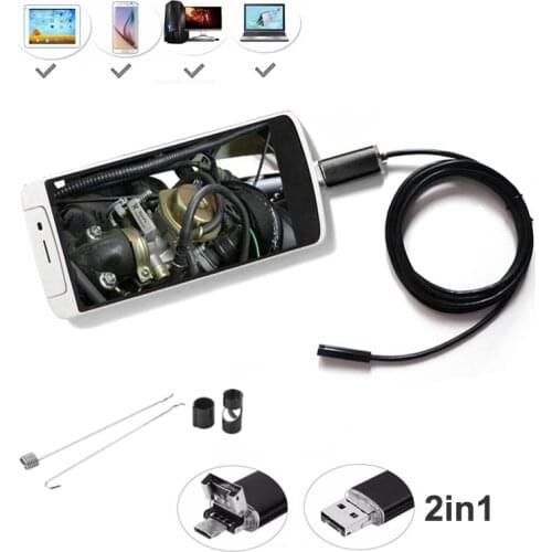 Android Endoscope Camera 7mm Lens 6 led IP67 Waterproof Inspection Borescope Micro OTG USB Camera endoscopio