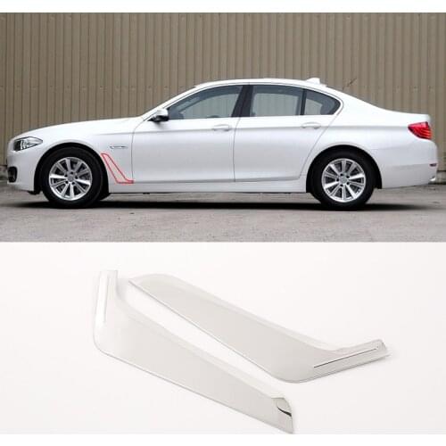 Car Accessories Stainless Steel Car Side Leaf Plate 2 PCS For BMW 5 Series F10 2011-2017