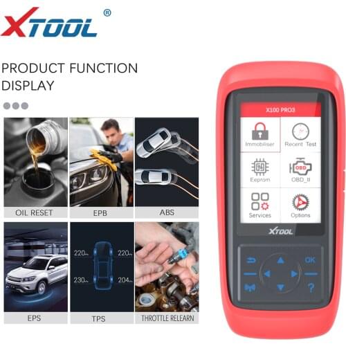 XTOOL X100 PRO3 Car OBD2 IMMO Key Programmer OBD2 Code Reader OBDII Tool With 7 Kinds Special Functions Free Update Online