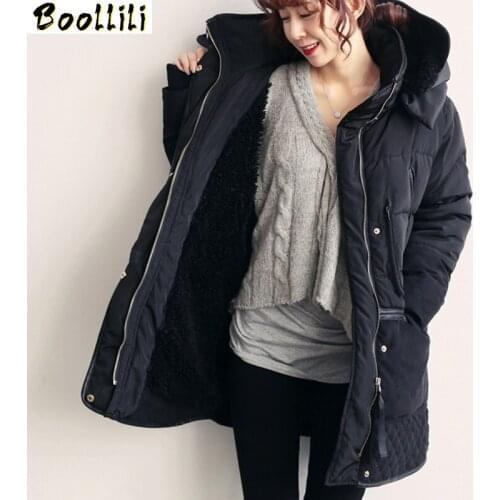 Boollili Winter Coat Women Classic Design Parka Cotton Faux Lambswool Ultra Warm Hooded Coats Womens Winter Jackets and Coats