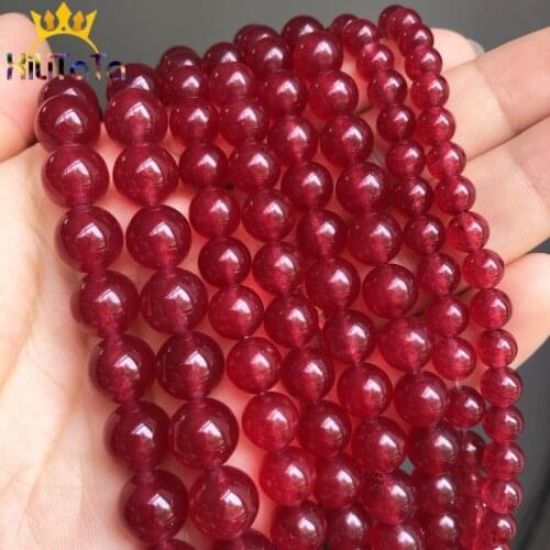 AAA Dark Red Chalcedony Stone Beads Natural Loose Spacer Beads For Jewelry Making 15'' Strand 6/8/10/12mm DIY Bracelets Necklace