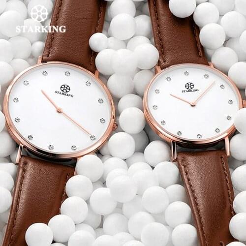 STARKING 6MM Luxury Casual New Relogio Couple Watches Pair Men And Women Quartz Slim Simple Style Leather Wrist Watches Hodinky