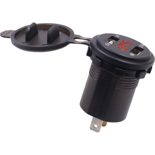 3.1A Dual Power Outlet Digital Voltmeter Red LED 12-24V For Car