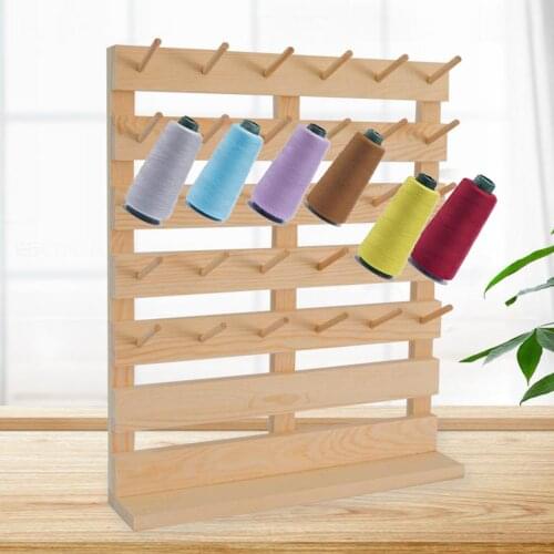 Wood Thread Rack Embroidery Storage Wooden Holder Cones Stand Shelf Organizer Spools Roll Sewing Quilting Needlework Tools