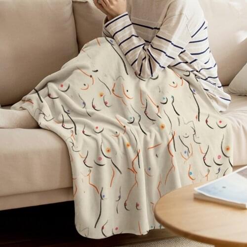 Breasts In Cream Throw Blanket Soft Warm Soft Blanket Flannel Blanket For Kids Adults
