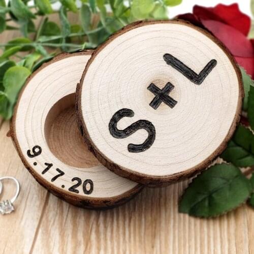 Personalized Wedding Ring Box,Rustic Wooden Ring Holder,Wedding Ring Pillow,Wedding Ring Bearer,Wedding Decor