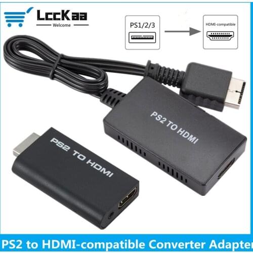 LccKaa Playstation PS2 to HDMI-compatible Converter Adapter HD Link Cable for PS1/2/3 Support HDMI-compatible 1080P 720P Output