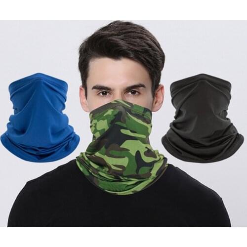 Summer Outdoor Cycling CS Face Mask Neck Ring Scarf for Men Women Elastic Breathable Sun Block Ice Silk Magic Kerchief Headband
