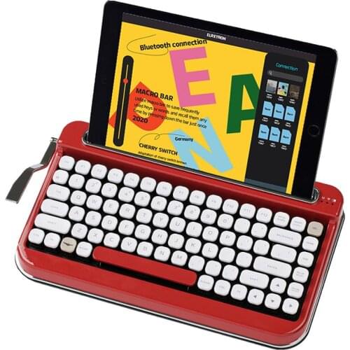 PENNA Retro Style Bluetooth Mechanical Keyboard 85Key Cherry MX Swift Keyclick Steam Punk Tablet/Phone/PC/MAC/iPAD Dark Wood