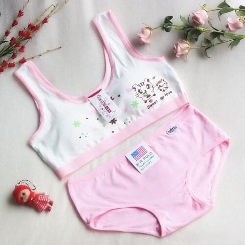 Teenage girl underwear student cotton couple vest girl underwear underwear set 8 to 15 year old girl training bra