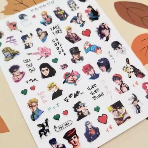 Newest TSC series 191 design 3d nail sticker decal export Japan rhinestiones DIY decorations for nail wraps