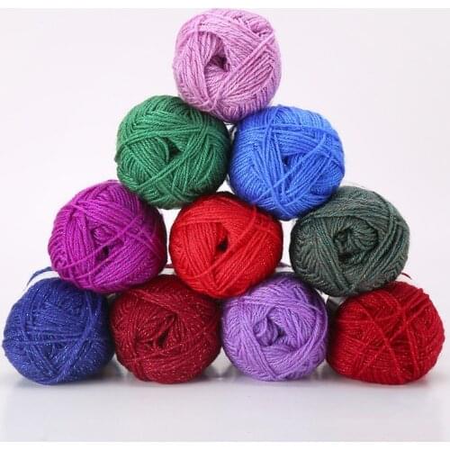 Wholesale High Quality Colorful Hand Knitting Soft Acrylic Thick Yarn For Scarf Sweater Crochet Yarn Weave Thread With Gold Line