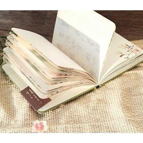 4Color Inside Page Notebook Chinese Style Creative Hardcover Diary Book Weekly Planner Handbook Scrapbook Beautiful Student Gift