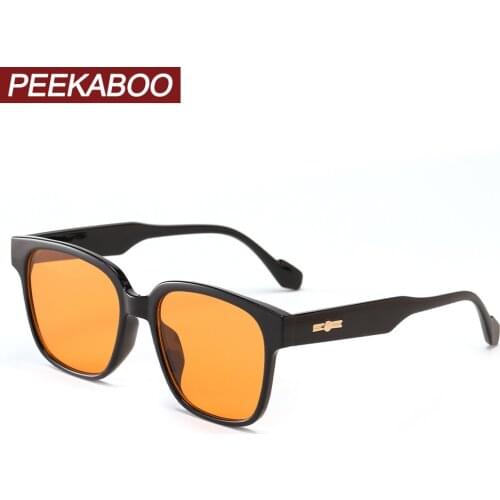 Peekaboo men orange sunglasses women square korean style ladies sun glasses uv400 male 2022 gradient lens fashion accessories