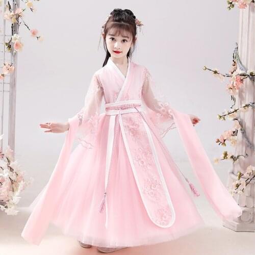 Dress New Baby Girl Dress Hanfu Traditional Girls Stage Performance Dress Toddler Girls Chinese Costumes Oriental Chinese Style