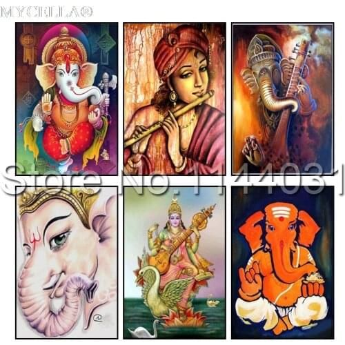 Full Diamond Embroidery Lord Ganesha 5D DIY Diamond Painting Elephant Diamond Painting Cross Stitch Rhinestone Christmas Gift