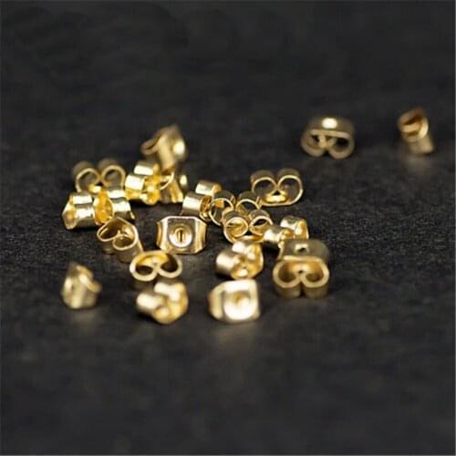 Simple 20 pcs Spare Replacement Earring Backs - Gold Color Silver Color Butterfly Ear Block
