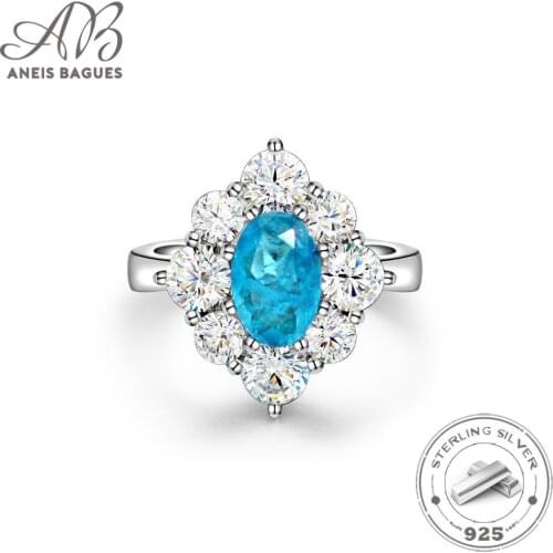 Shipei jewelry 2021 new palaiba color ring for womens classic set 6 * 9 egg shaped 925 Silver Ring