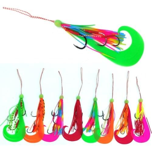 50pcs Silicone Rubber Skirt Trailer Replacement for Slider Jigs Tai Kabura Octopus Madai Squid Snapper Jigging Fishing Lure