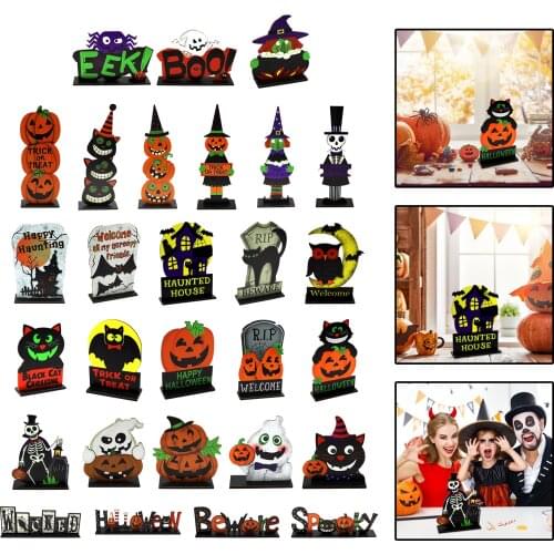 Halloween Table Decorations,Pumpkin Table Centerpieces,Wooden Candy Day for Coffee Tray Room Decoration