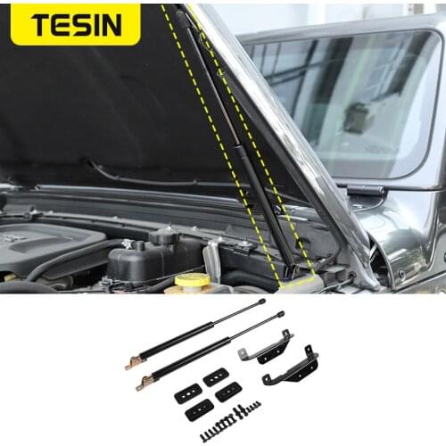 TESIN Car Refit Front Hood Engine Strut Car Hydraulic Rod Support Spring Shock Bar For Jeep Wrangler JL 2018+ Car Accessories