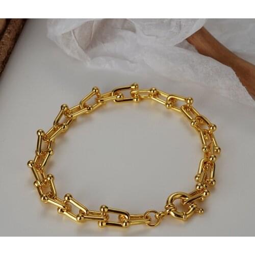 Silvology 925 Sterling Silver U Shape Chain Bracelets Upgraded Version Quality Wide Chain Punk Bracelets for Women Party Jewelry