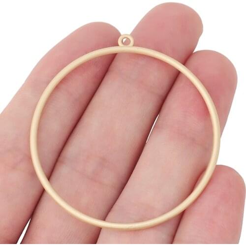 10 x Matte Gold Large Hollow Open Circle Round Charms Pendants for Earring Jewelry Making Accessories 48x48mm