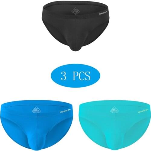 3Pcs/Lot Men Brief Bulge Underwear Mens Panties Lingerie Enlargement Penis-Ring Cockring Erotic Sexy Men Panties Brief Hot Sale